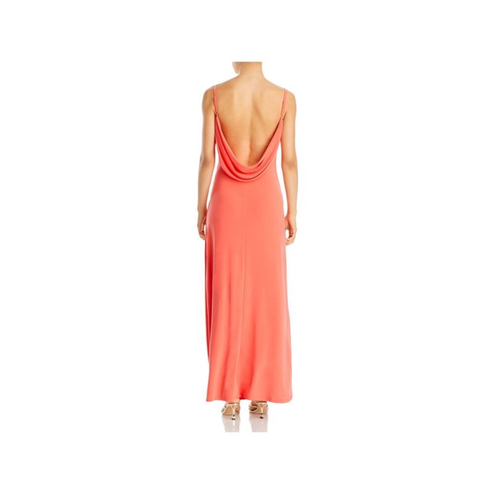 AQUA Womens Gown Full-Length Dress Spaghetti Strap Evening Open Cowl Back Lined - Picture 2 of 2